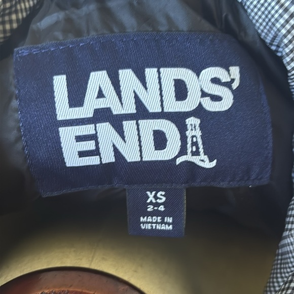 Lands end xs puffer vest black and white square pattern - Picture 5 of 6